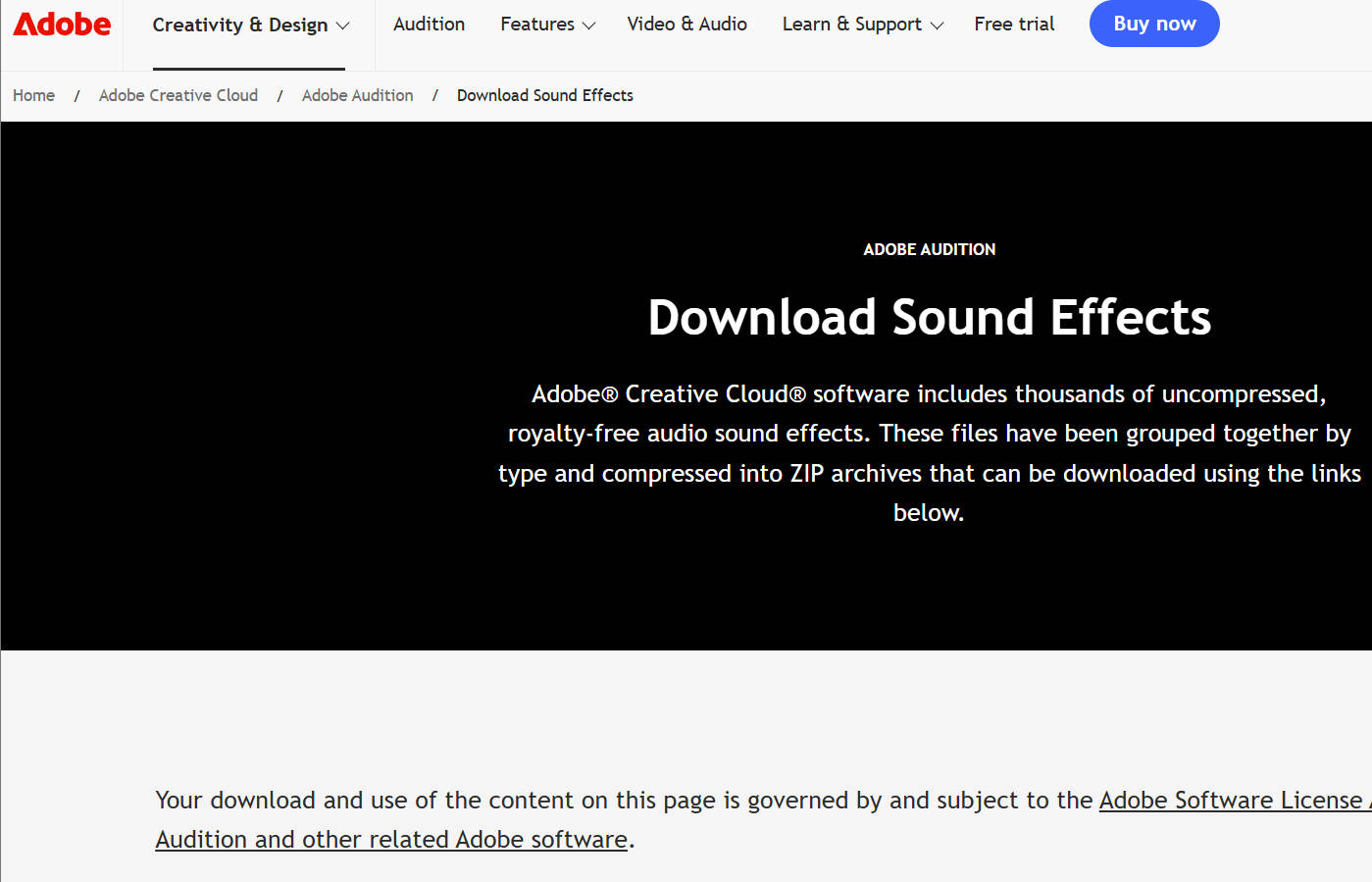 Adobe可商用音效