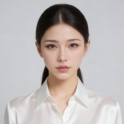 标准灰底证件照〔女〕