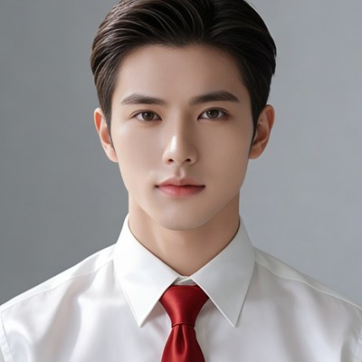 标准灰底证件照〔男〕