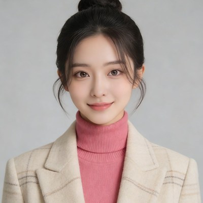 标准灰底证件照〔女〕