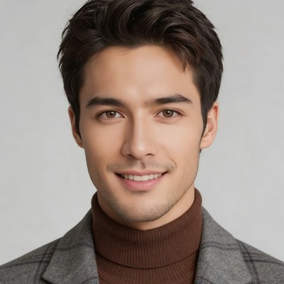 标准灰底证件照〔男〕