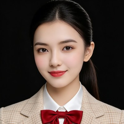 标准黑底证件照〔女〕