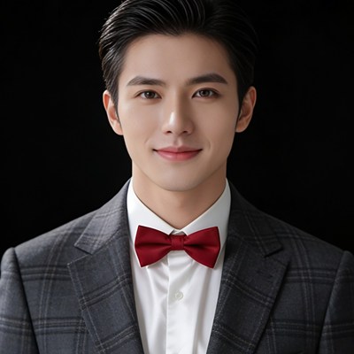 标准黑底证件照〔男〕