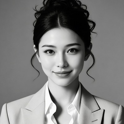 黑白证件照〔女〕