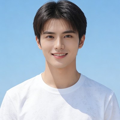 清爽浅蓝证件照〔男〕