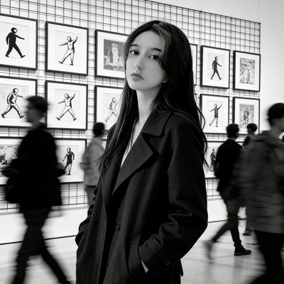 美术馆迷失的她
