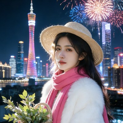 繁华的广州夜景